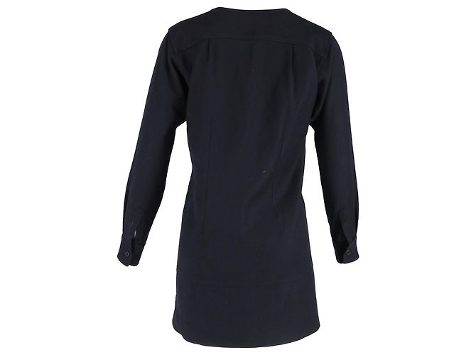 Abito mini a maniche lunghe Isabel Marant Étoile in lana blu navy - vista 3
