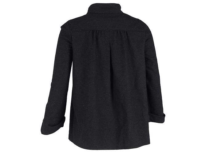 Isabel Marant Hidden Button Jacket in Black Wool - view 3