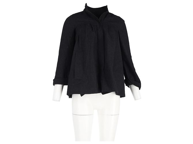 Isabel Marant Hidden Button Jacket in Black Wool - view 4