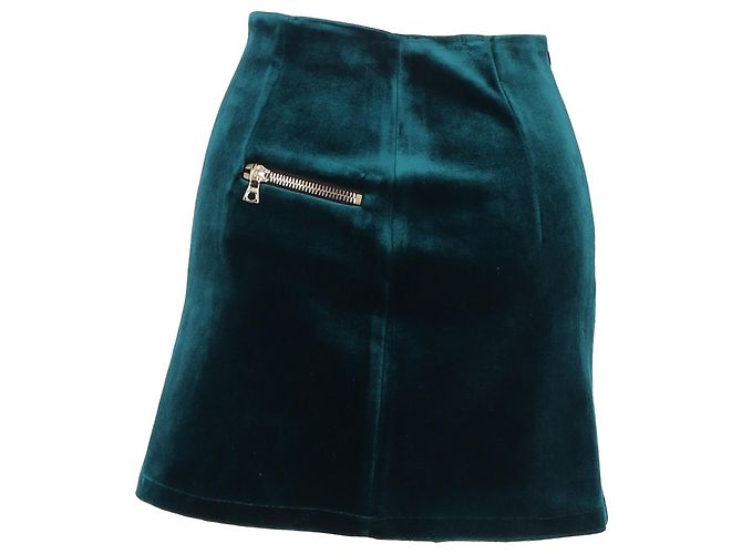 Falda Mini Sandro en Terciopelo Verde - vista 3
