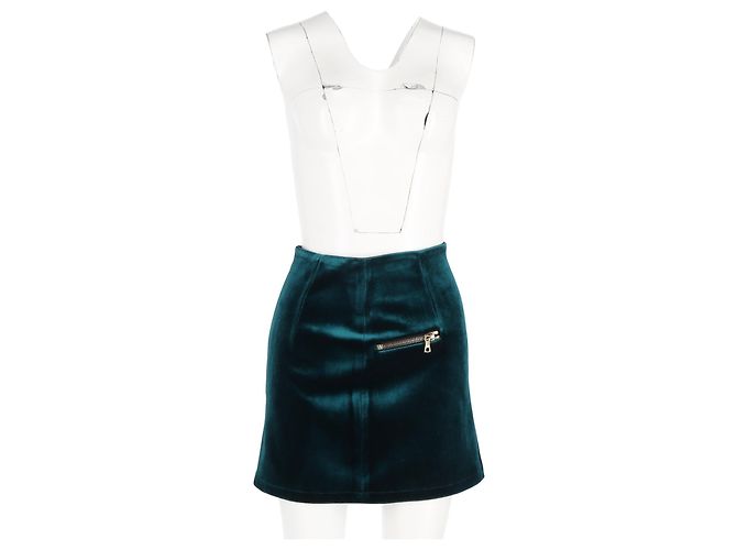 Falda Mini Sandro en Terciopelo Verde - vista 4