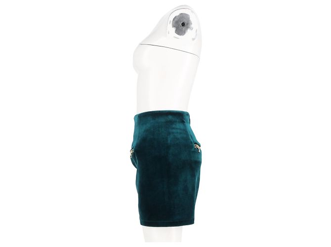 Falda Mini Sandro en Terciopelo Verde - vista 5