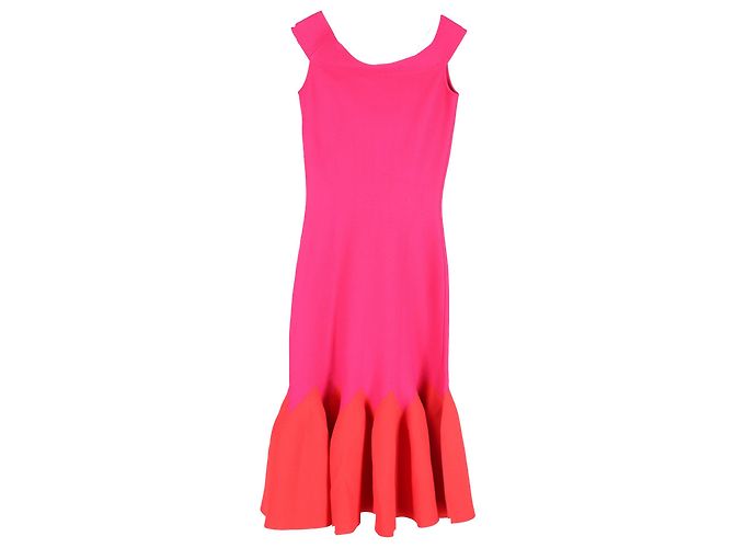 Alexander Mcqueen Jacquard Strick Midi Off-Shoulder Kleid aus rosa Viskose Pink - Ansicht 2