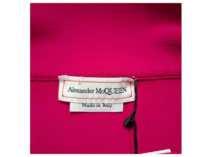 Alexander Mcqueen Jacquard Strick Midi Off-Shoulder Kleid aus rosa Viskose Pink - Ansicht 3