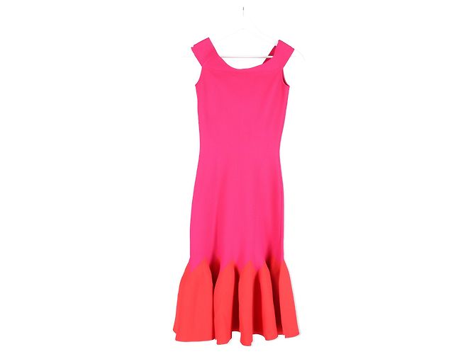 Alexander Mcqueen Jacquard Strick Midi Off-Shoulder Kleid aus rosa Viskose Pink - Ansicht 5