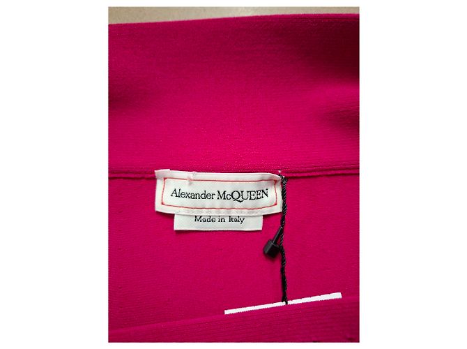 Alexander Mcqueen Jacquard Strick Midi Off-Shoulder Kleid aus rosa Viskose Pink - Ansicht 6