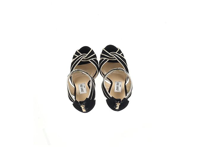 Koko-Plateau-Sandalen von Jimmy Choo aus schwarzem Wildleder - Ansicht 11