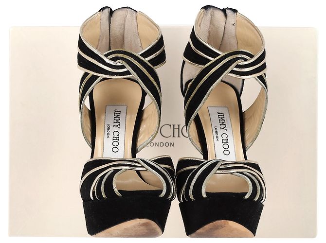 Koko-Plateau-Sandalen von Jimmy Choo aus schwarzem Wildleder - Ansicht 2