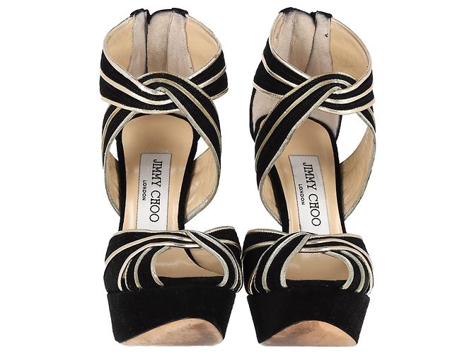 Koko-Plateau-Sandalen von Jimmy Choo aus schwarzem Wildleder - Ansicht 3