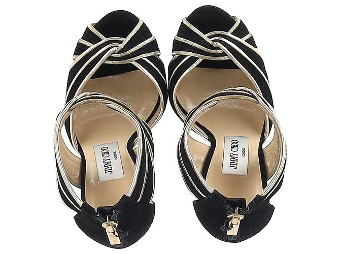 Koko-Plateau-Sandalen von Jimmy Choo aus schwarzem Wildleder - Ansicht 4
