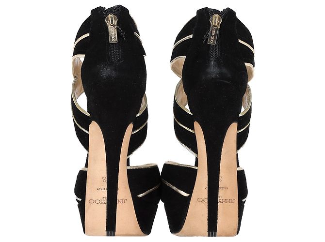 Koko-Plateau-Sandalen von Jimmy Choo aus schwarzem Wildleder - Ansicht 6