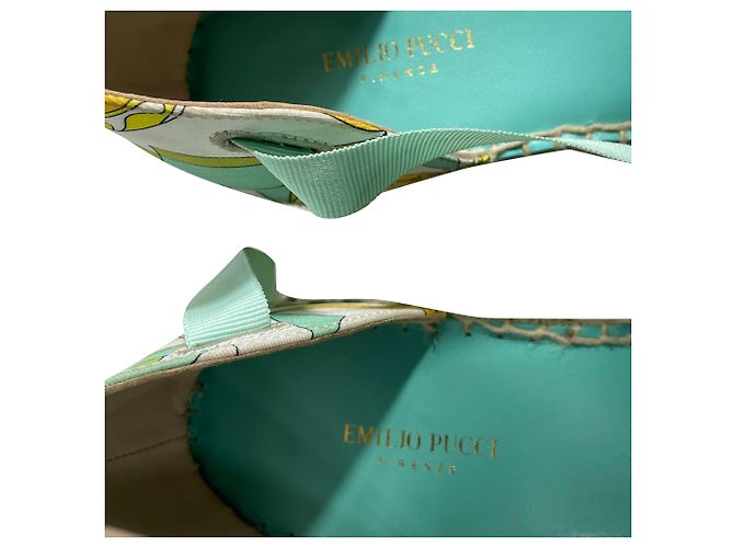 Pumps con zeppa in espadrille in satin multicolore con lacci Emilio Pucci - vista 6