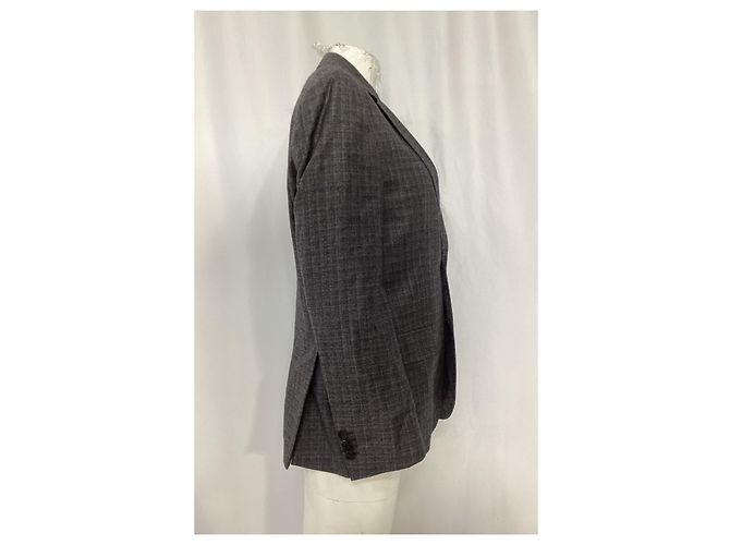 Blazer xadrez de botão único em lã cinza da Boss por Hugo Boss - vista 10