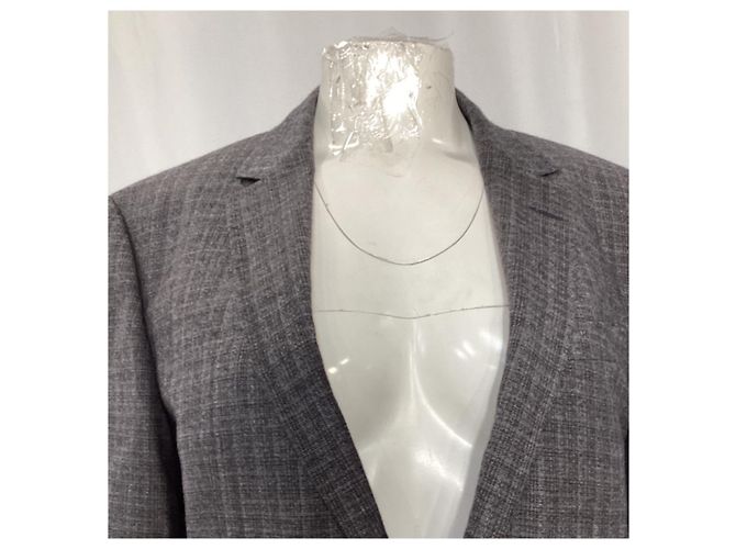 Blazer xadrez de botão único em lã cinza da Boss por Hugo Boss - vista 11