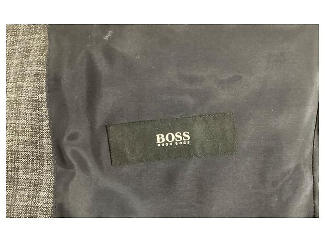 Blazer xadrez de botão único em lã cinza da Boss por Hugo Boss - vista 13