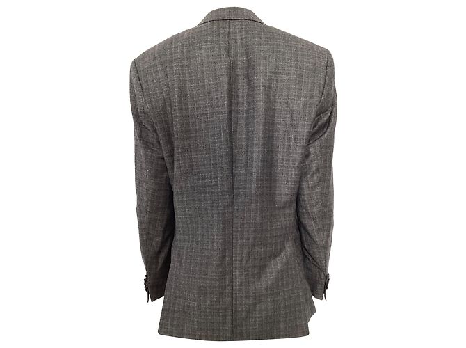 Blazer xadrez de botão único em lã cinza da Boss por Hugo Boss - vista 2