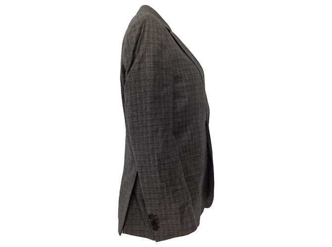 Blazer xadrez de botão único em lã cinza da Boss por Hugo Boss - vista 3