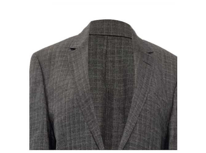 Blazer xadrez de botão único em lã cinza da Boss por Hugo Boss - vista 4