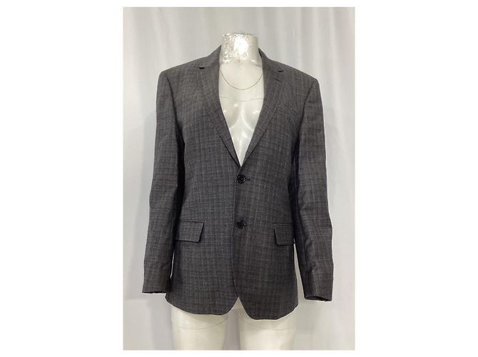 Blazer xadrez de botão único em lã cinza da Boss por Hugo Boss - vista 8