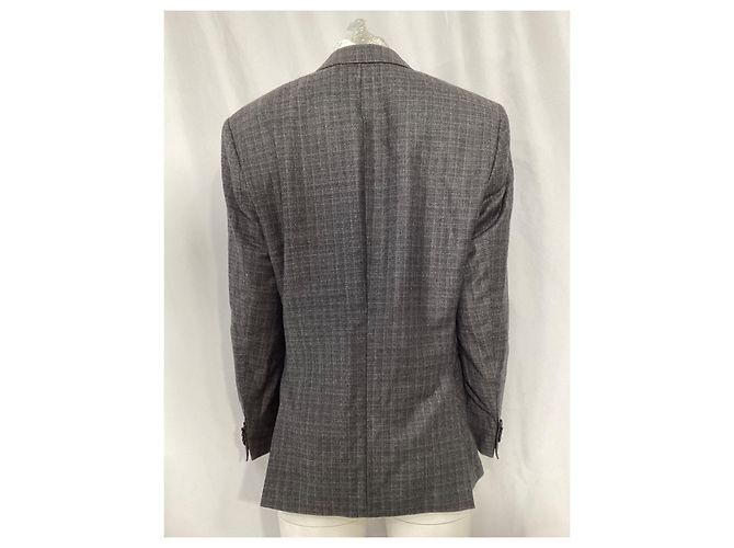 Blazer xadrez de botão único em lã cinza da Boss por Hugo Boss - vista 9
