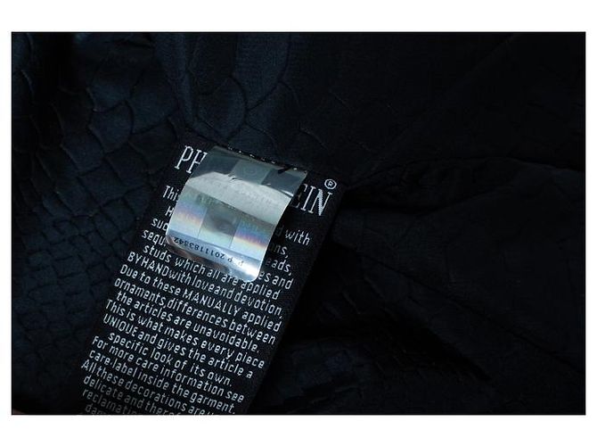 Philipp Plein Wildleder-Bikerjacke mit Kette Schwarz - Ansicht 5