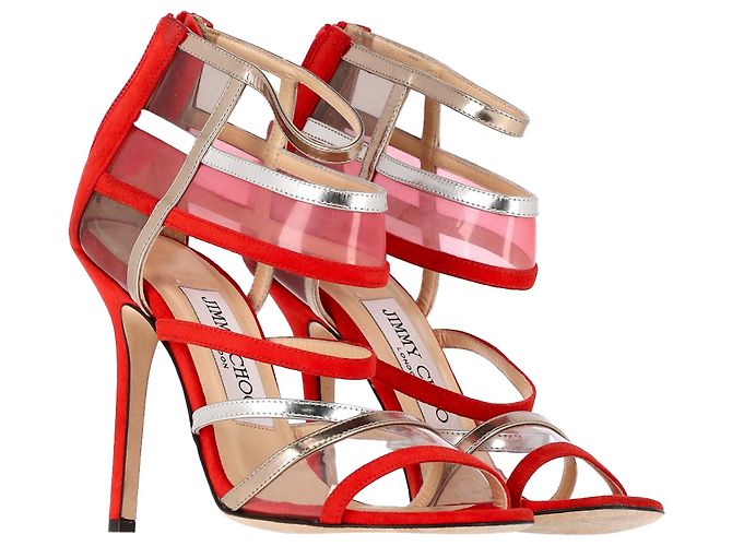 Sandali Maitai Jimmy Choo in suede rosso - vista 2