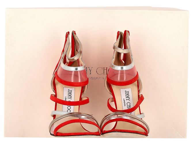 Sandali Maitai Jimmy Choo in suede rosso - vista 3