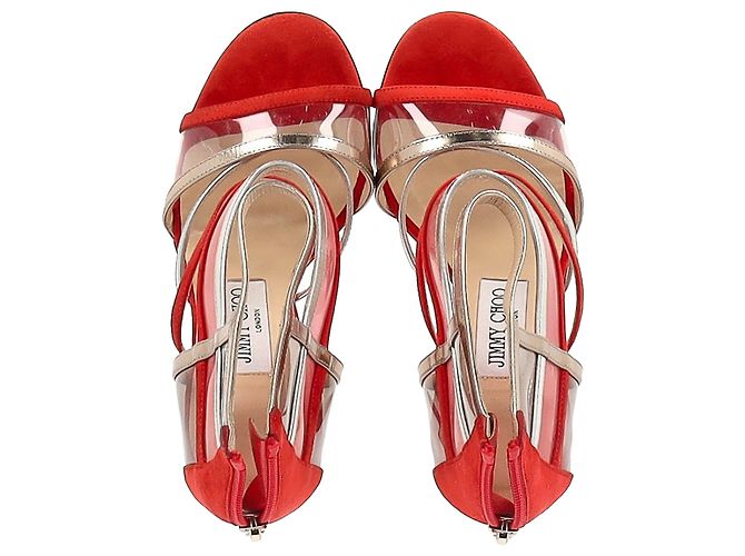 Sandali Maitai Jimmy Choo in suede rosso - vista 5