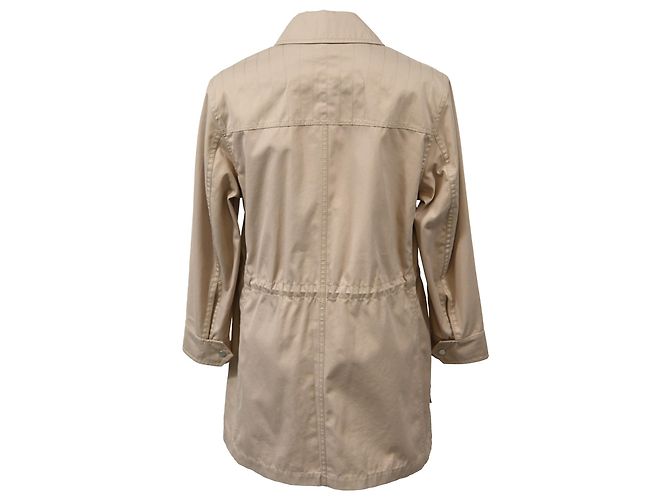 Chaqueta cortavientos Hermès con botones en algodón beige - vista 3