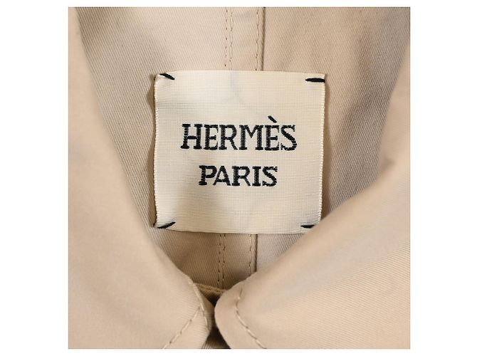 Chaqueta cortavientos Hermès con botones en algodón beige - vista 5