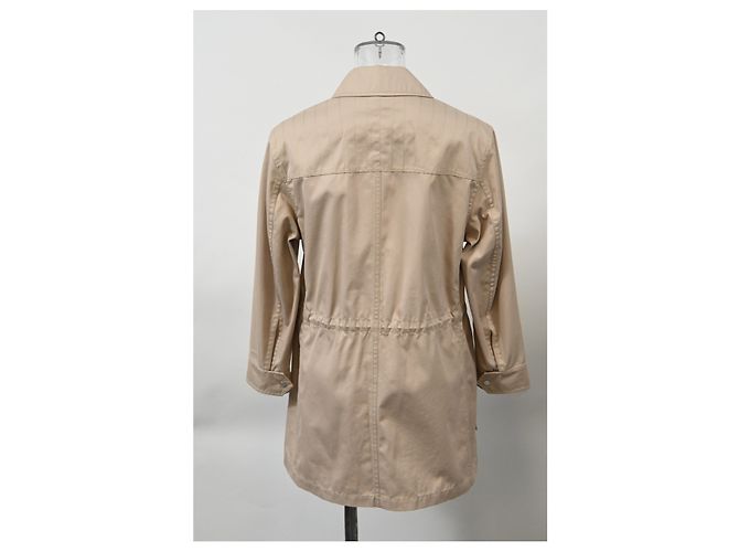 Chaqueta cortavientos Hermès con botones en algodón beige - vista 8