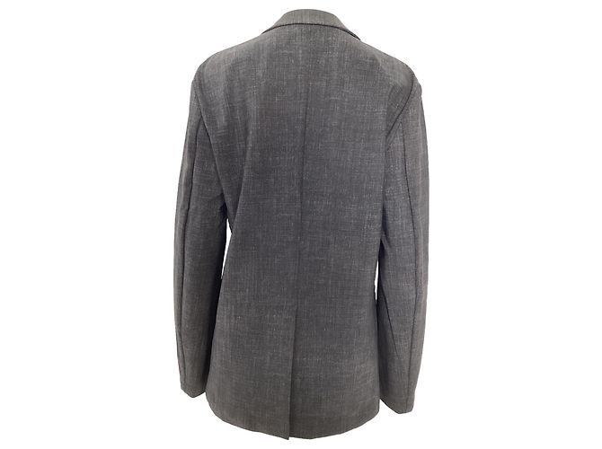 Theory Single-Breasted Blazer in Grey Polyamide - view 2
