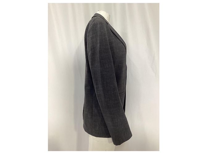 Theory Single-Breasted Blazer in Grey Polyamide - view 9