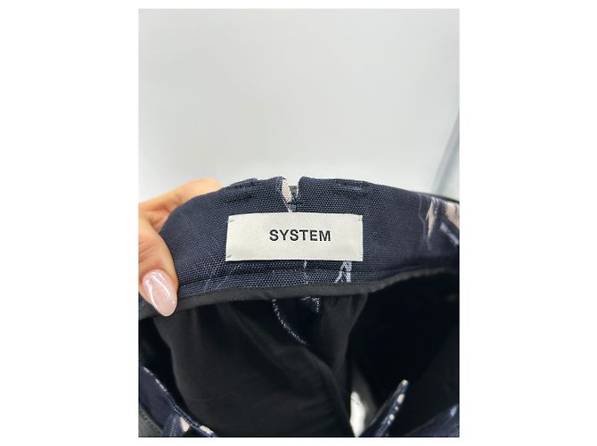 Autre Marque SYSTEM Pantaloni Corti T.Internazionale L Cotone Blu navy - vista 3