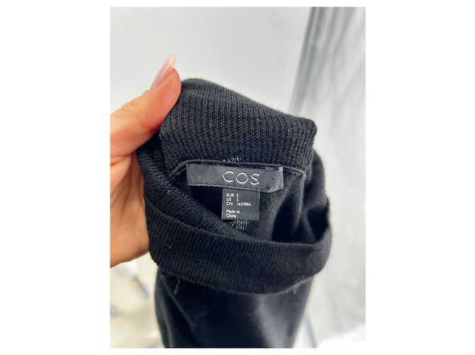 COS Kleider T.International S Wolle Schwarz - Ansicht 5