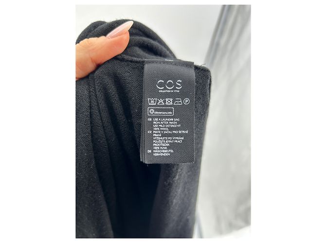 COS Kleider T.International S Wolle Schwarz - Ansicht 6