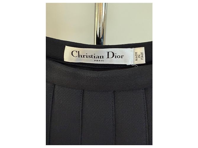 Falda patinadora Christian Dior de lana negra Negro - vista 2