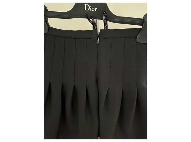 Falda patinadora Christian Dior de lana negra Negro - vista 4