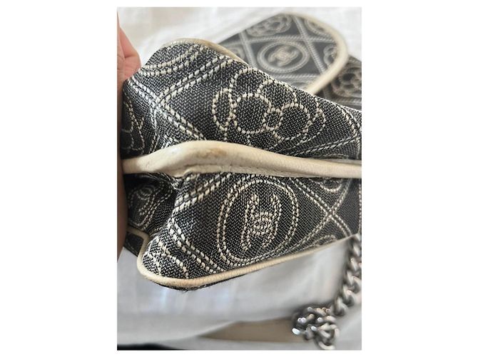 Timeless Borsa Chanel in pelle grigio scuro con camelia Grigio antracite - vista 8