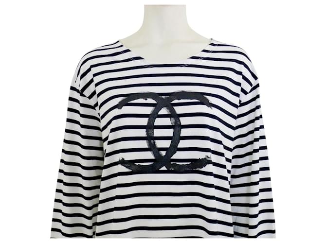 Chanel Top Nero Bianco - vista 4