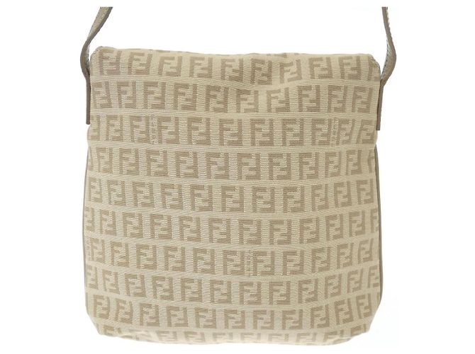 Prada Fendi Zucchino braun-beige Canvas Umhängetasche - Ansicht 2