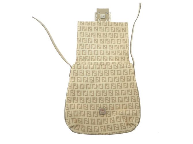 Prada Fendi Zucchino braun-beige Canvas Umhängetasche - Ansicht 7