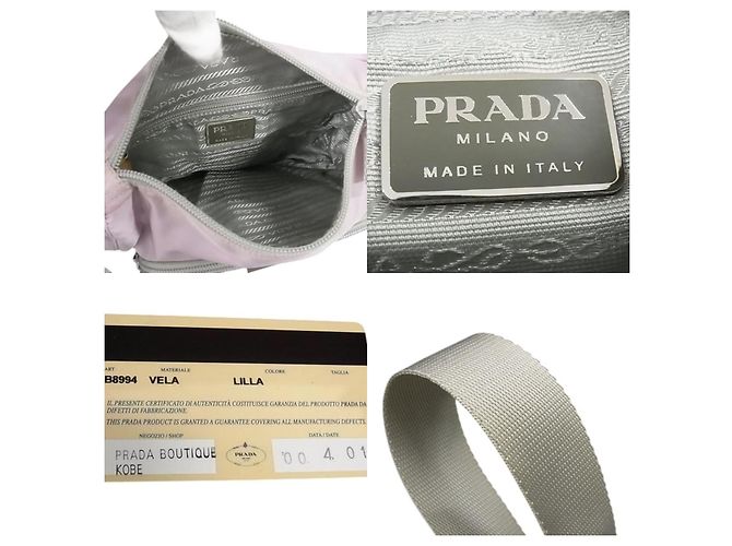 Borsa a tracolla incrociata in nylon tessuto rosa con logo Prada Beige - vista 4