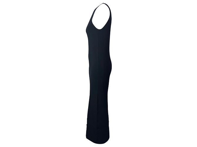 Totême Ripp Maxi Ein-Schulter Enges Kleid aus schwarzer Viskose - Ansicht 2