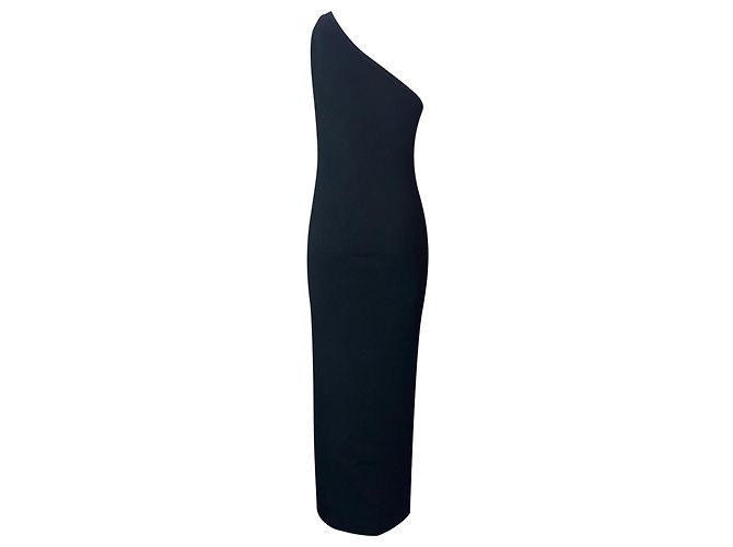 Totême Ripp Maxi Ein-Schulter Enges Kleid aus schwarzer Viskose - Ansicht 3