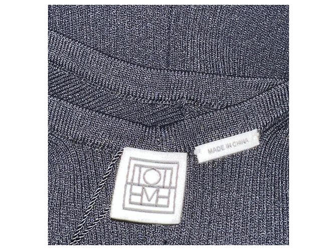Totême Ripp Maxi Ein-Schulter Enges Kleid aus schwarzer Viskose - Ansicht 5