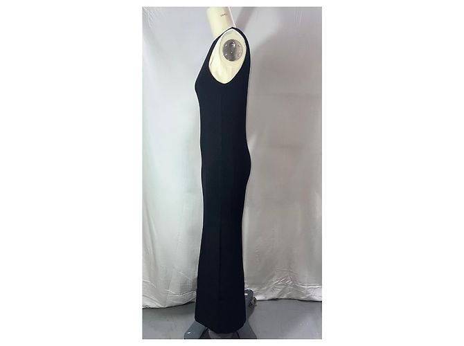 Totême Ripp Maxi Ein-Schulter Enges Kleid aus schwarzer Viskose - Ansicht 8
