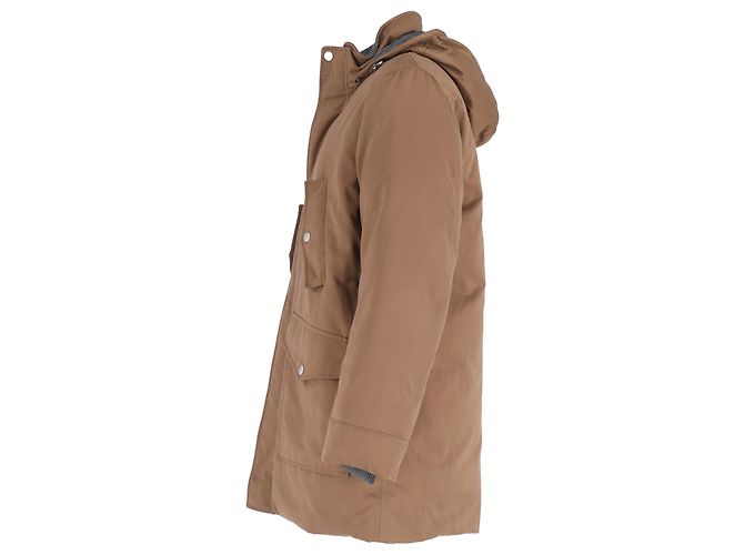 Brunello Cucinelli Kapuzenjacke aus braunem Baumwollstoff - Ansicht 2