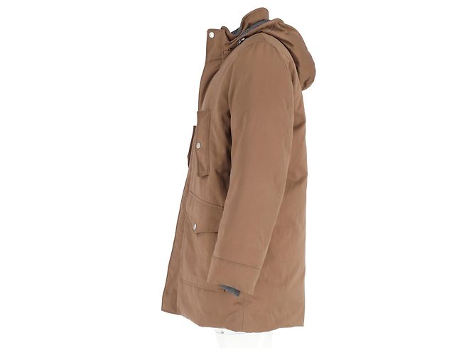 Brunello Cucinelli Kapuzenjacke aus braunem Baumwollstoff - Ansicht 5