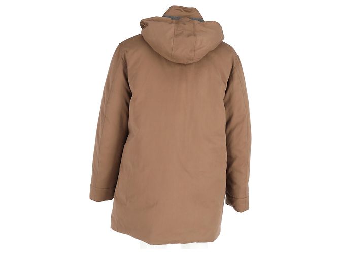 Brunello Cucinelli Kapuzenjacke aus braunem Baumwollstoff - Ansicht 6